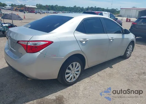 2015 Toyota Corolla Le из США, поврежденный, VIN 5YFBURHE4FP265293